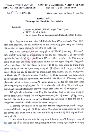 CẢNH BÁO THỦ ĐOẠN LỪA ĐẢO